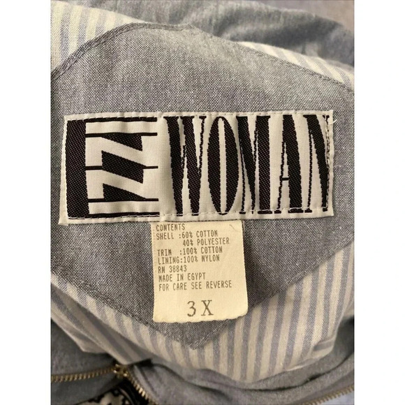 Izzi Women's Parka Jacket Full Zip Hooded 3X Blue - Picture 8 of 8